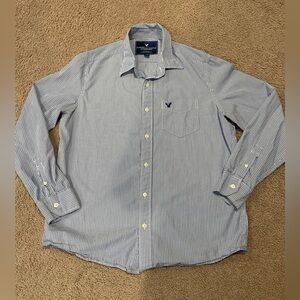 AMERICAN EAGLE OUTFITTERS Button Down Pinstripe Long Sleeve Shirt